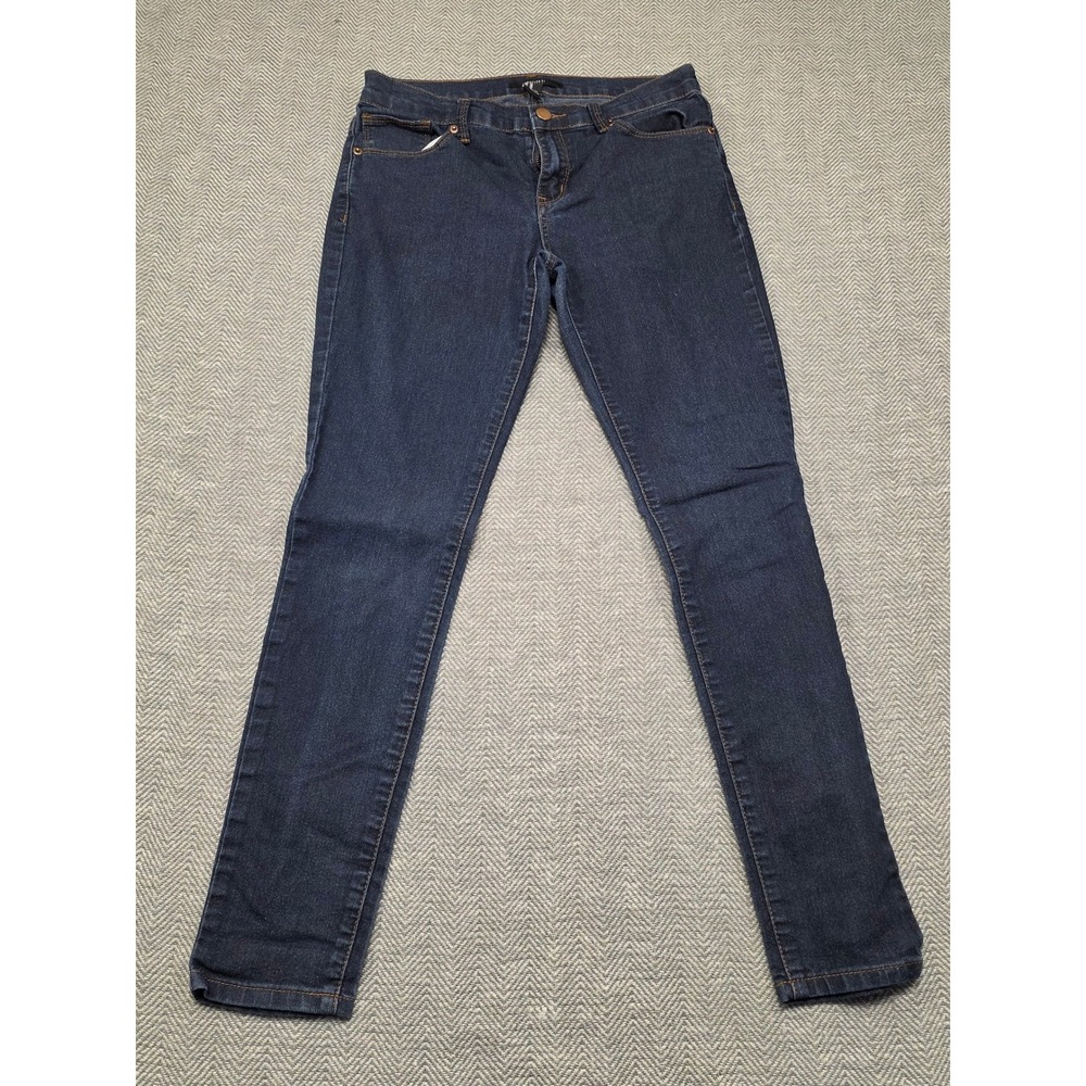 Forever 21 Womens Skinny Jeans Dark Wash Indigo Blue Mid Rise Size 28